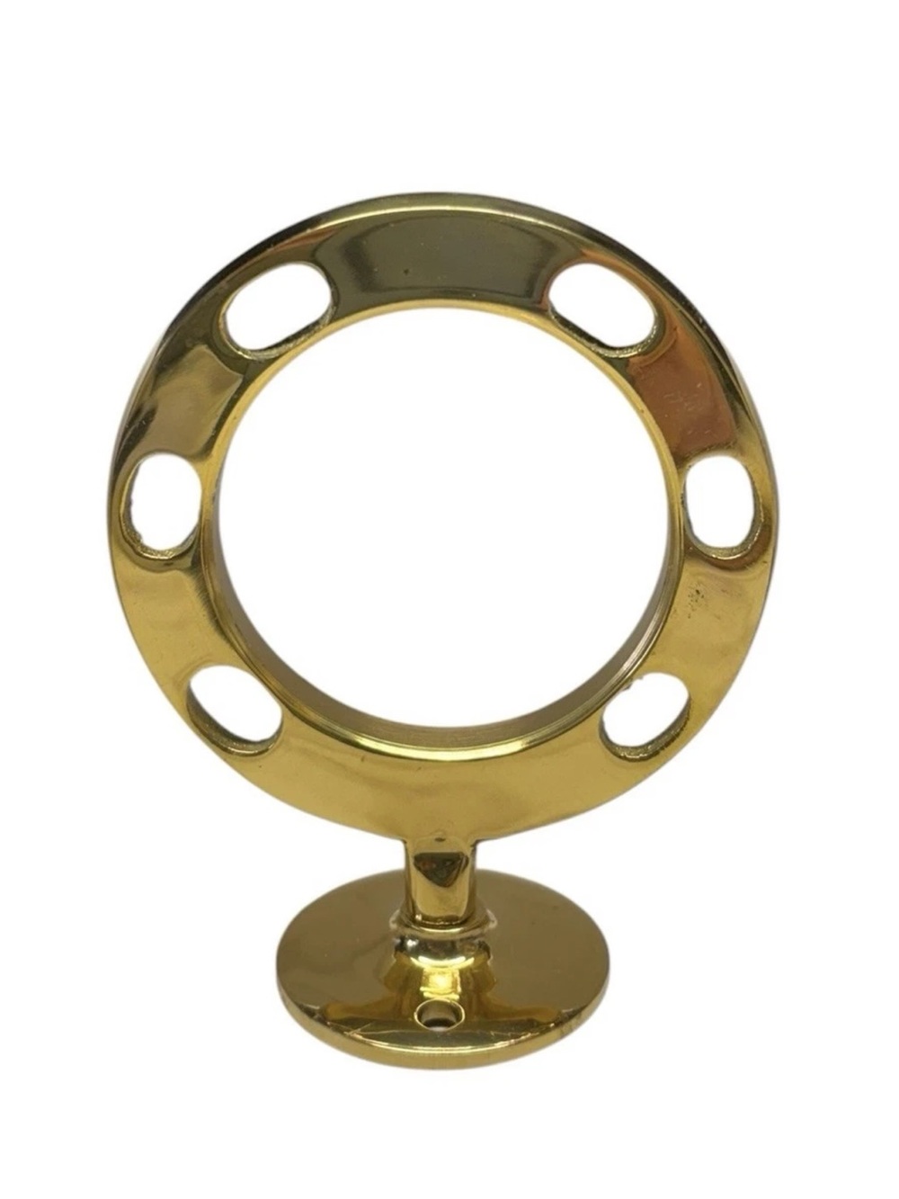 Vintage Brass Toothbrush Holder Wall Mount Round Gold Color 6 Slots